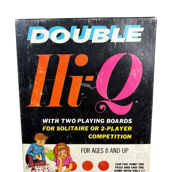 VTG 1975 "DOUBLE HI-Q" Solitaire Skill Game Gabriel Kohner 69 RED PEGS / 2 GREEN - Picture 3 of 16